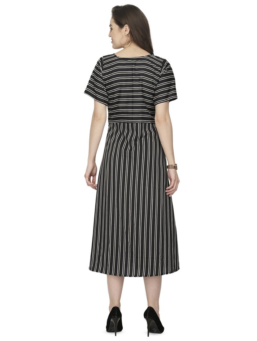 women's fit & flare striped dress - 16962842 - Standard Image - 2