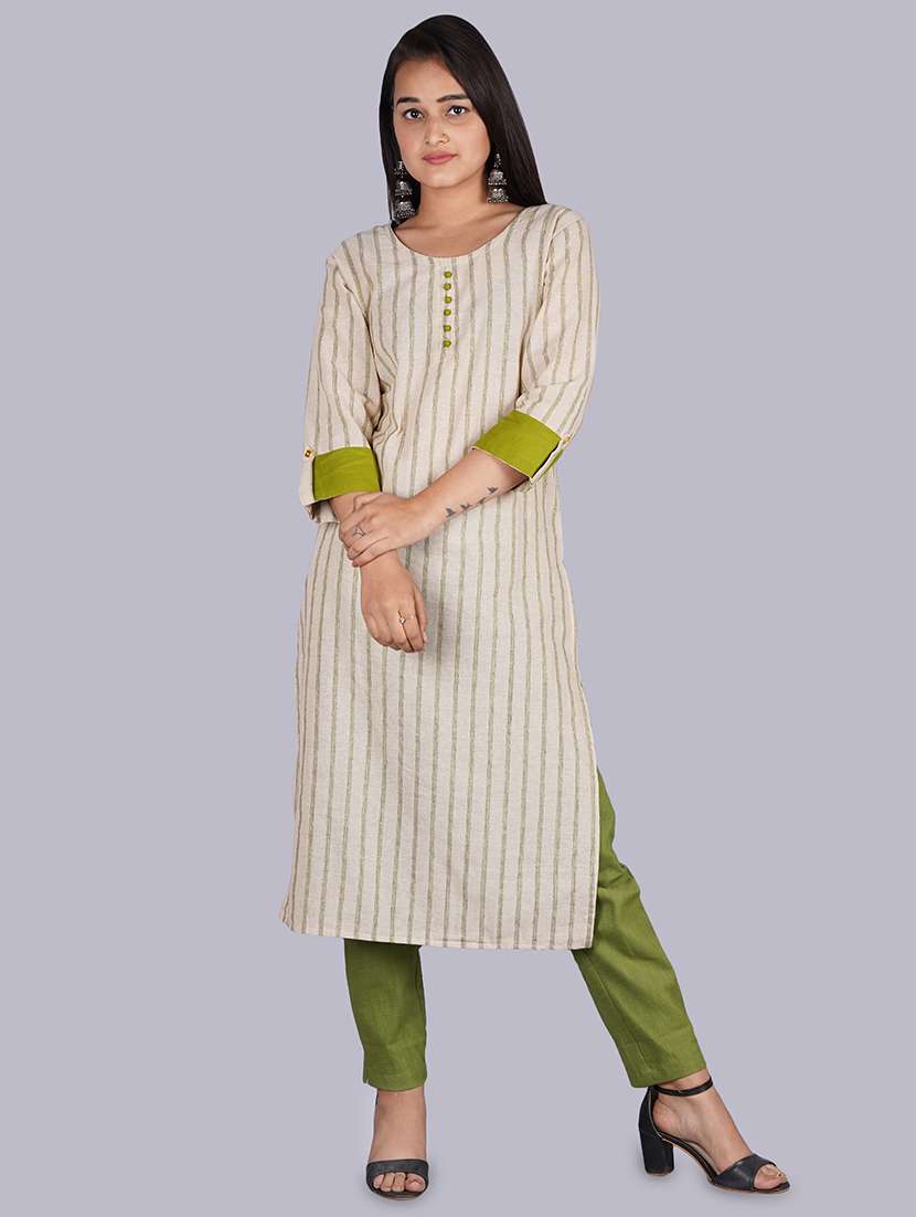 striped straight kurta