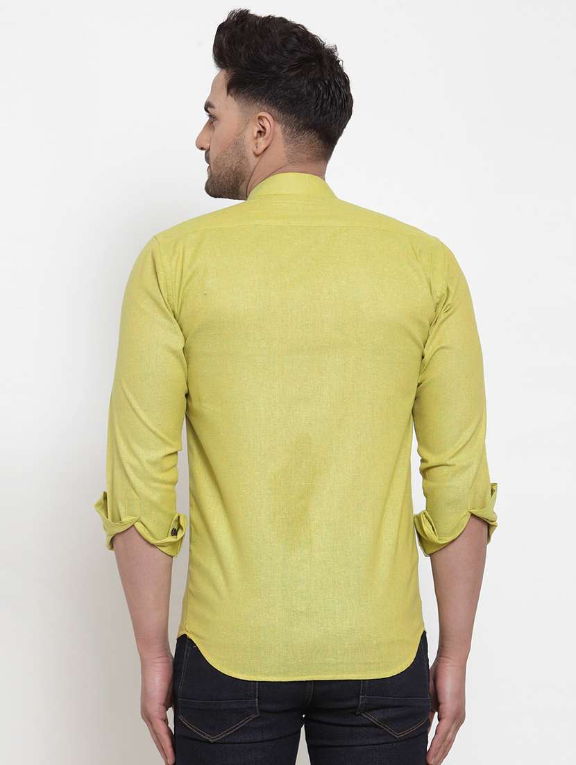 mens solid casual shirt - 16963284 - Standard Image - 2