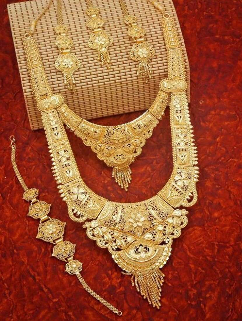 Gold Plated Rani Haar Design Gold Price 24 Carat Gold Rani Haar Price