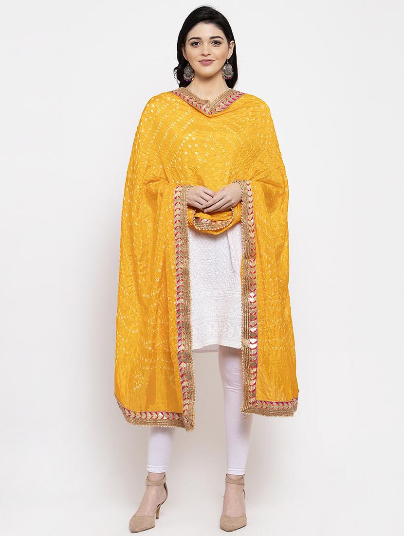 bordered bandhani dupatta - 16968201 - Zoom Image - 0