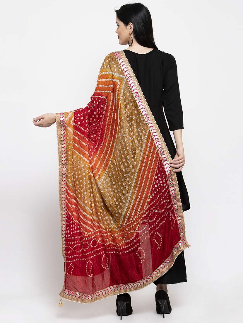 bordered bandhani dupatta - 16968202 -  Standard Image - 2