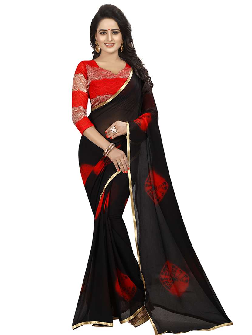 tie & dye printed saree with blouse
