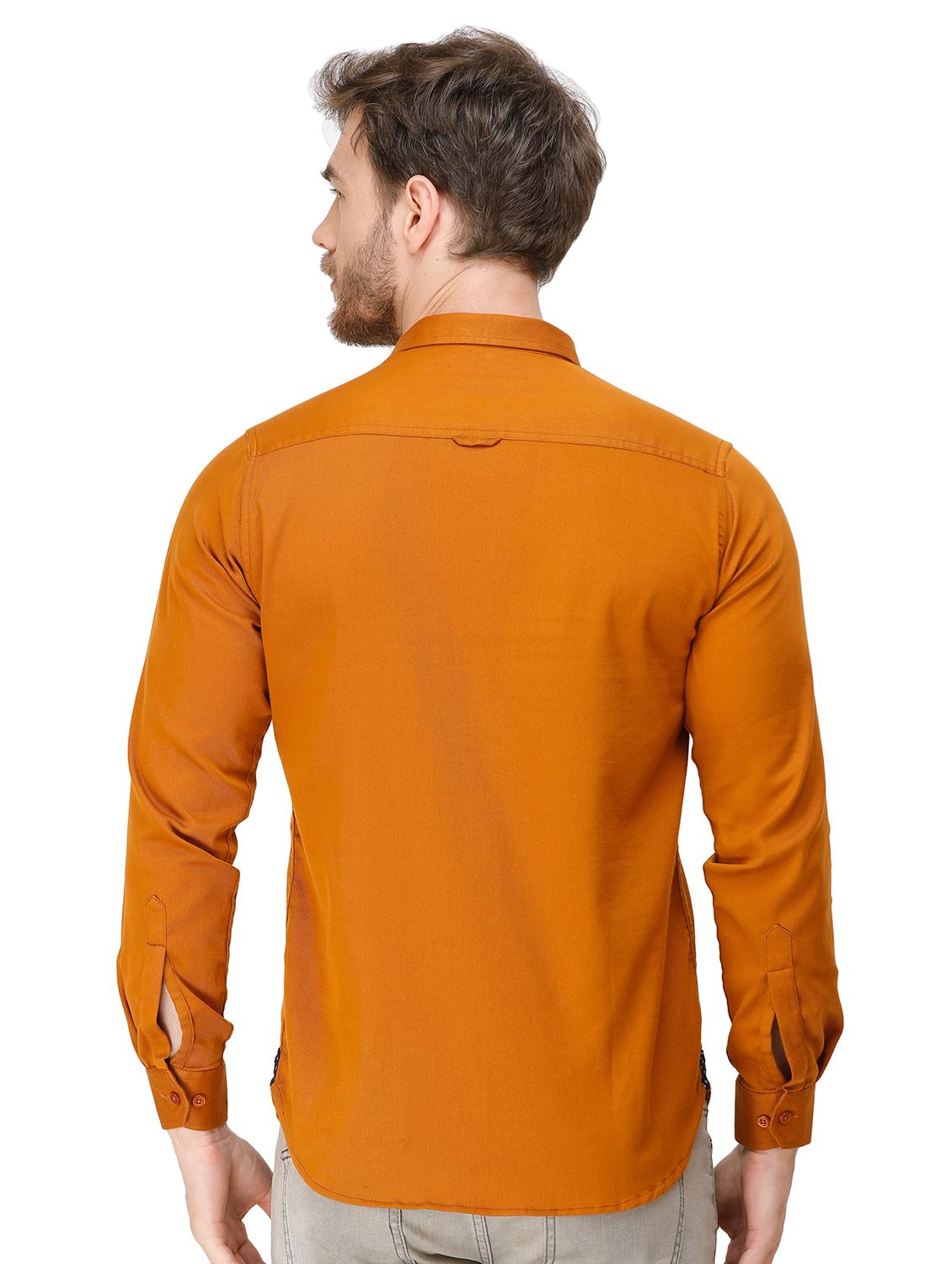 orange solid casual shirt - 16970014 - Standard Image - 2