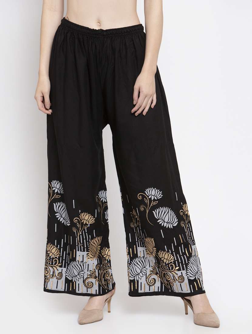 printed hem palazzo 