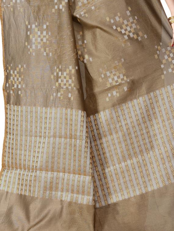 geometrical banarasi saree with blouse - 16972394 - Standard Image - 2