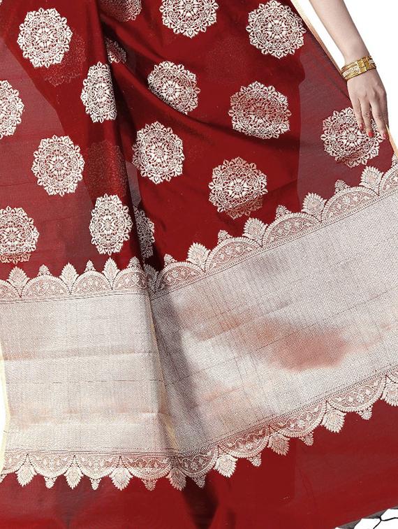 floral banarasi saree with blouse - 16972399 - Standard Image - 2