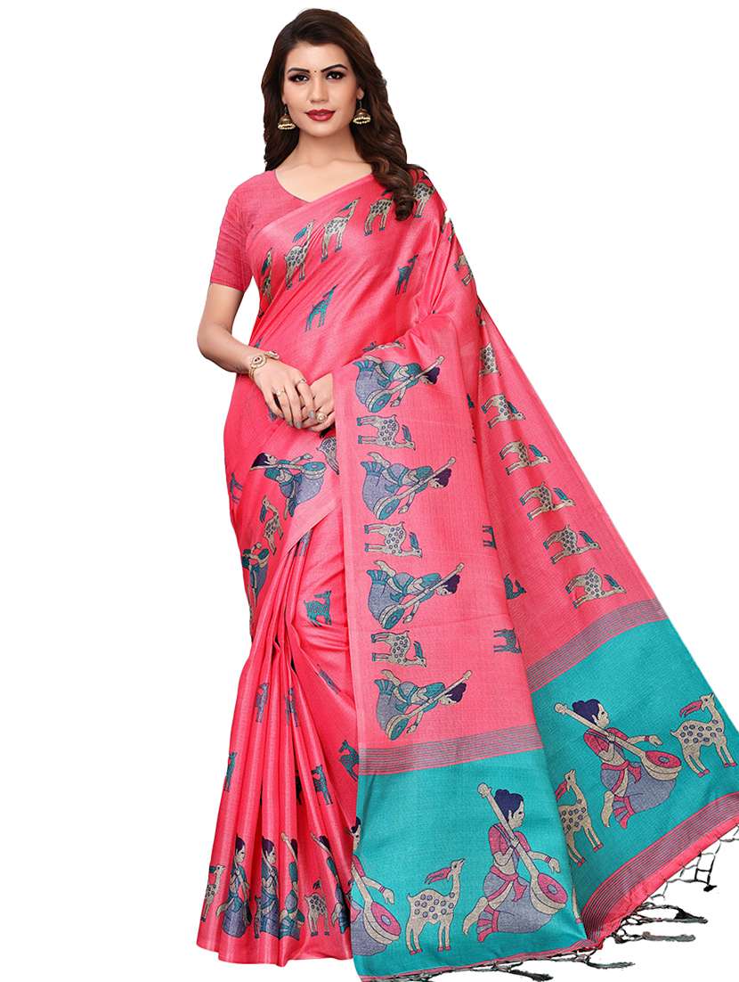 conversational printed saree  with blouse
