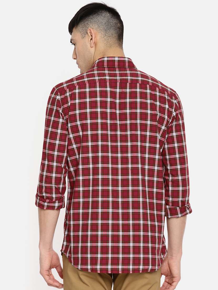 Red Checkered Casual Shirt
