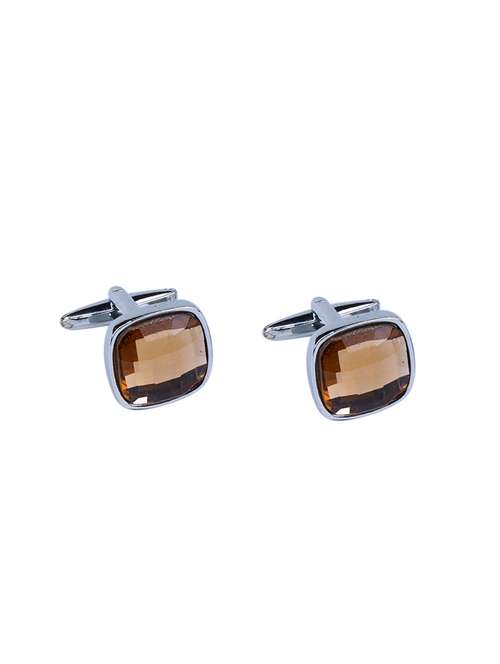 brown metal cufflinks