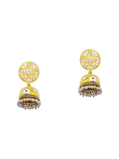 gold metal jhumka earring - 16973357 -  Standard Image - 0