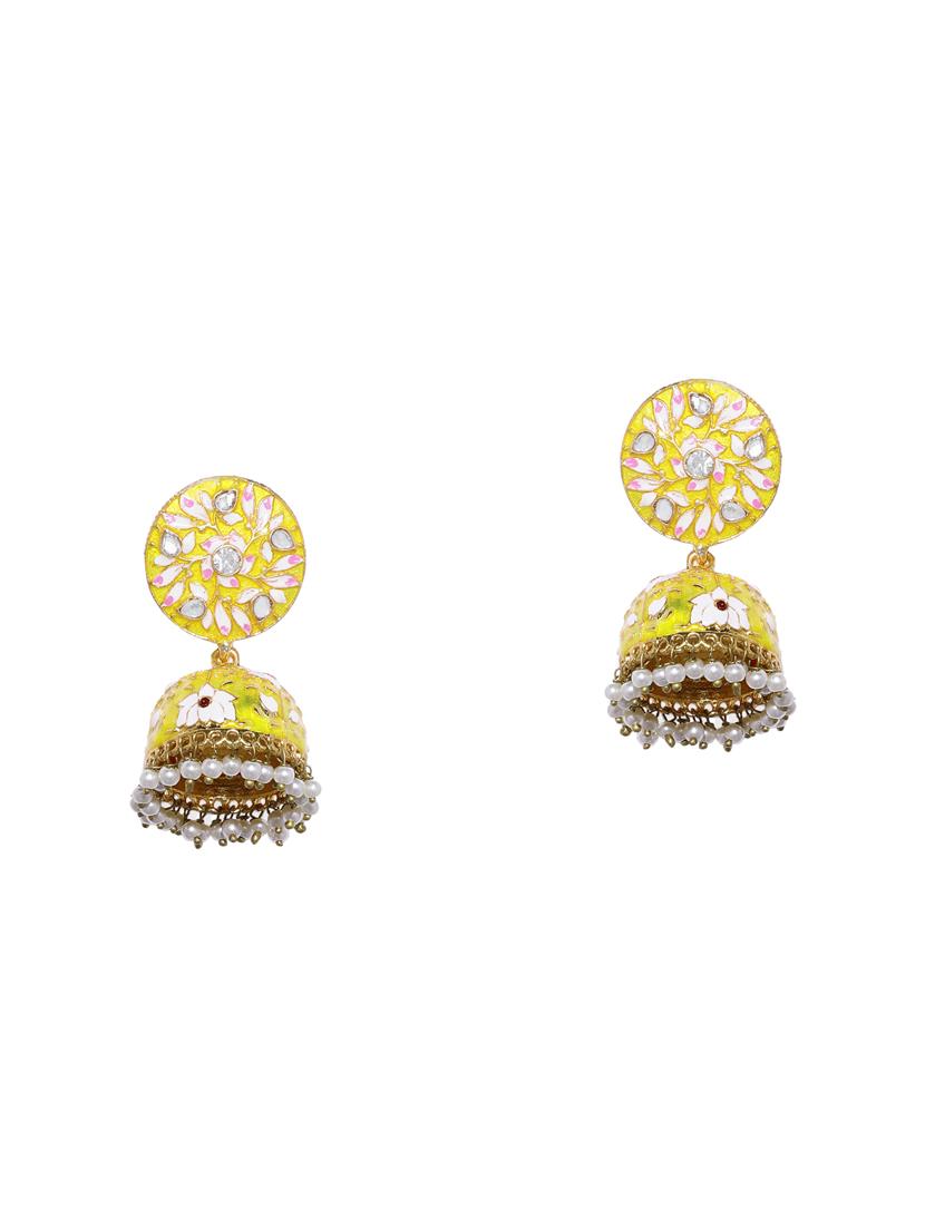 gold metal jhumka earring - 16973357 -  Zoom Image - 0