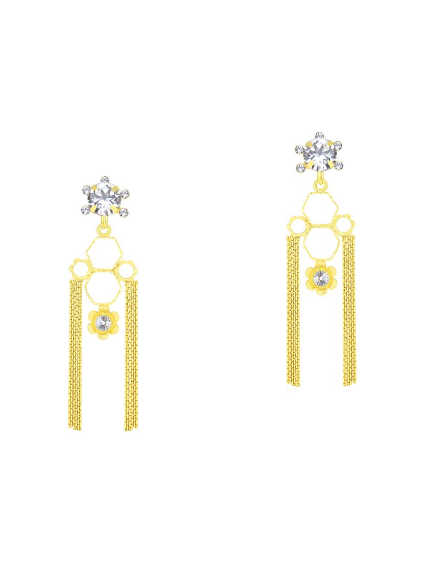 gold brass chandellier earring - 16973358 -  Zoom Image - 0