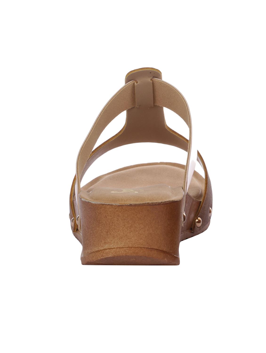 tan synthetic slip on sandals - 16973756 - Standard Image - 2