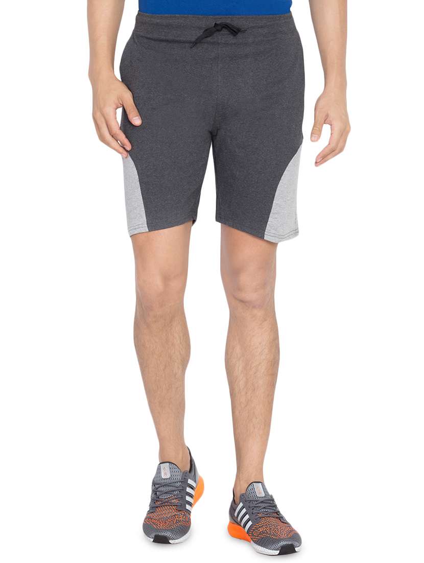 grey color block short