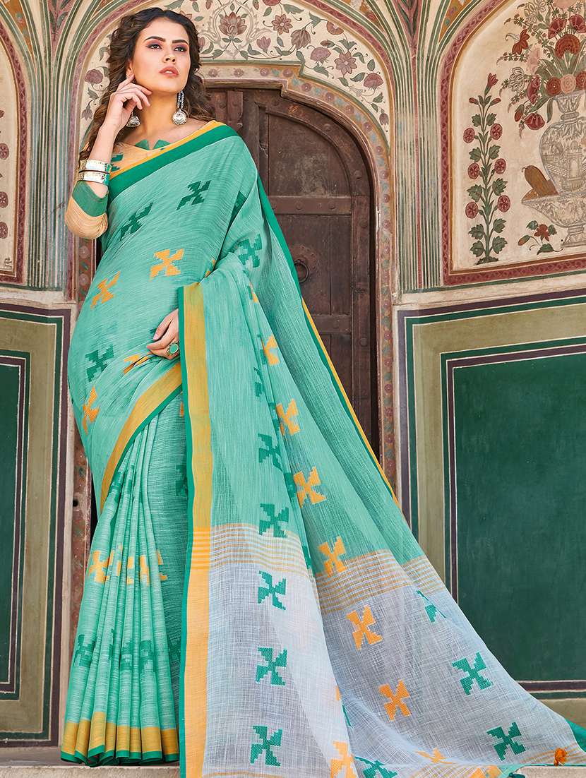 self design woven saree