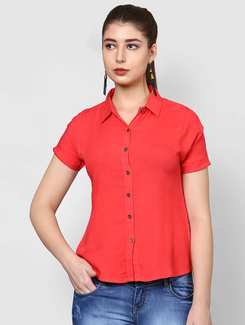 short sleeved solid shirt 