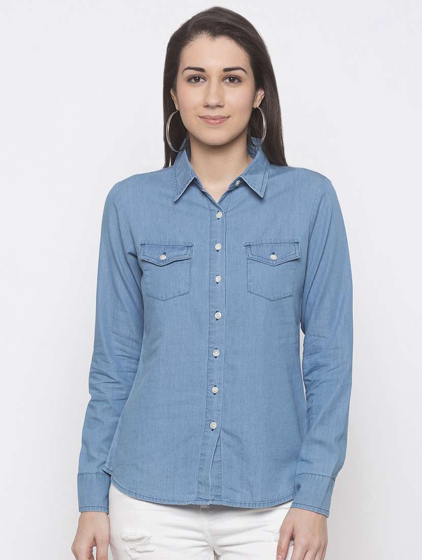 long sleeved denim shirt 