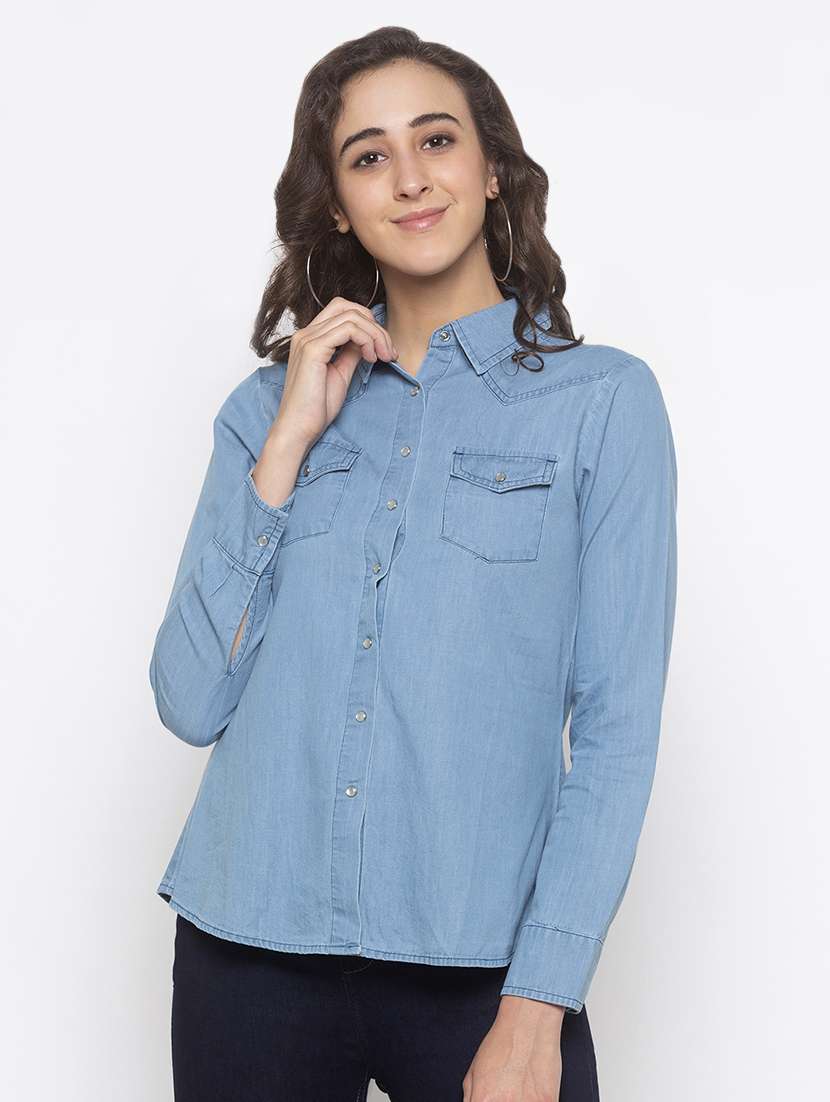 long sleeved denim shirt 