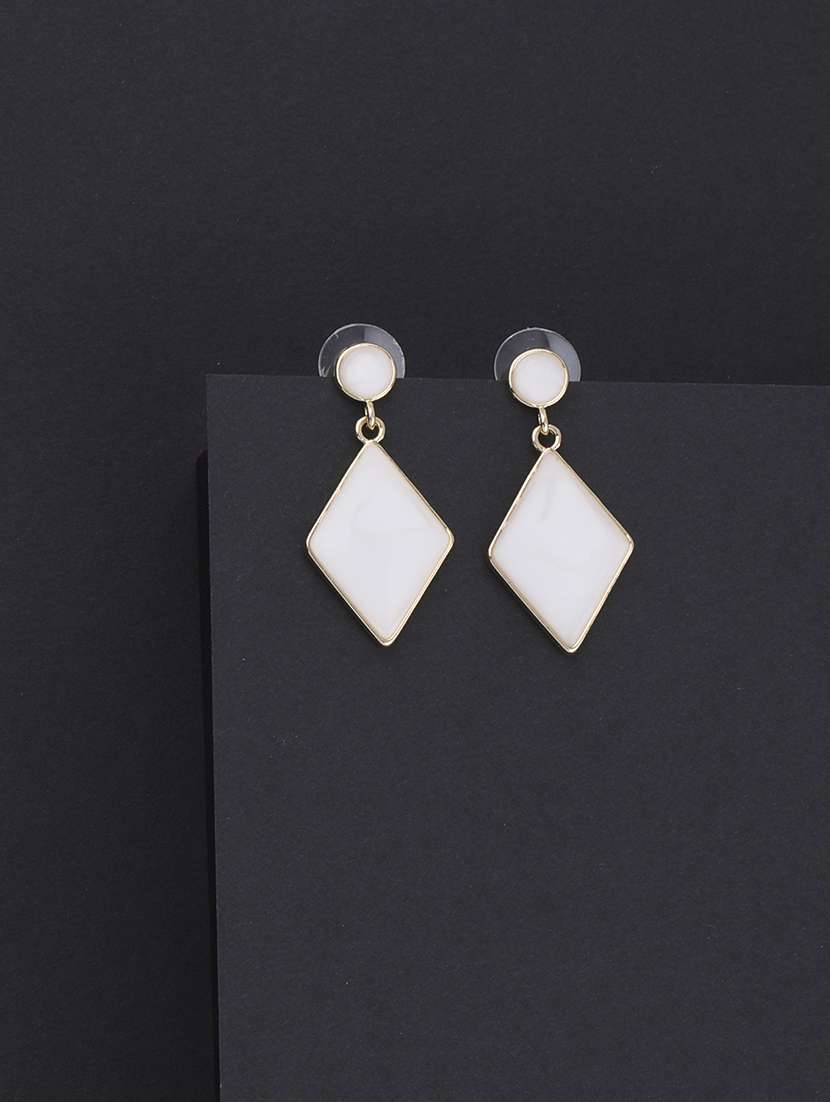 white metal drop earring - 16979425 - Standard Image - 2
