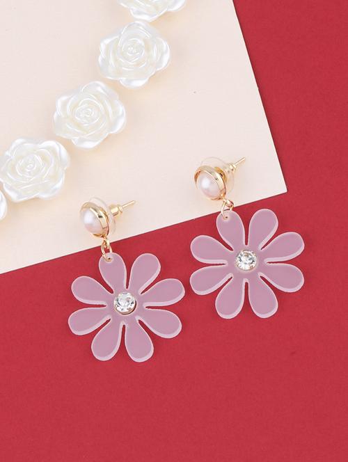 white metal drop earring - 16979441 - Standard Image - 0