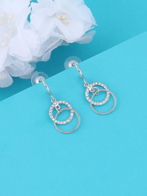 silver metal drop earring - 16979633 - Standard Image - 0