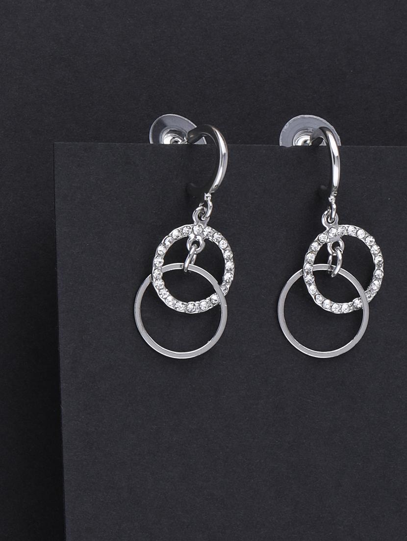 silver metal drop earring - 16979633 - Standard Image - 2