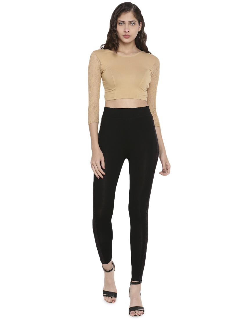 laced panel crop top - 16979838 - Standard Image - 2