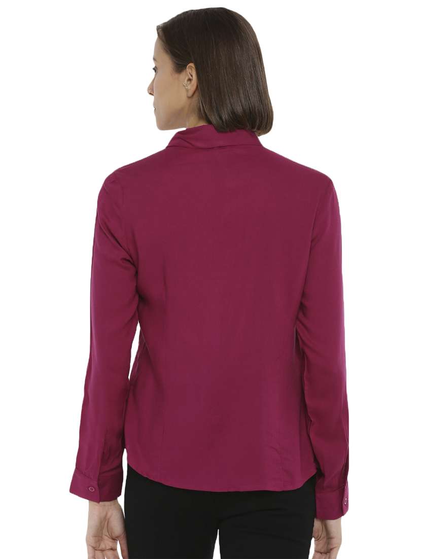 concealed placket solid shirt - 16979846 - Standard Image - 2