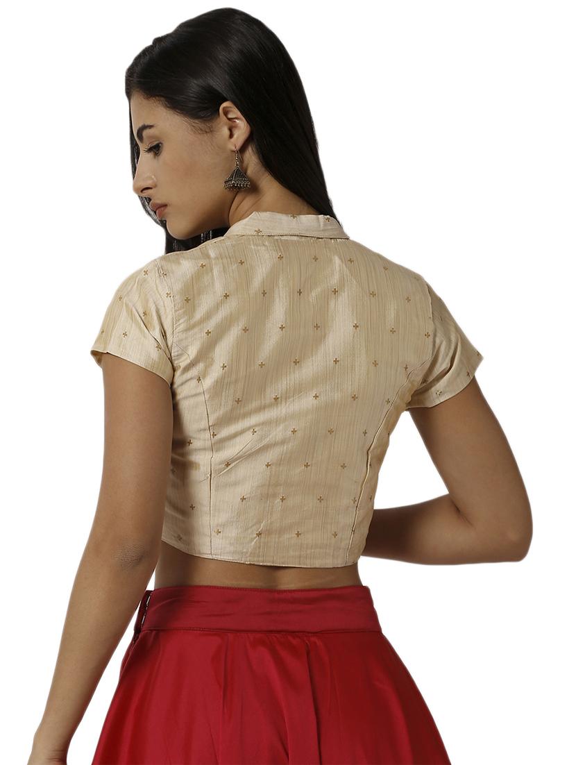 polyester solid blouse - 16979851 - Standard Image - 2