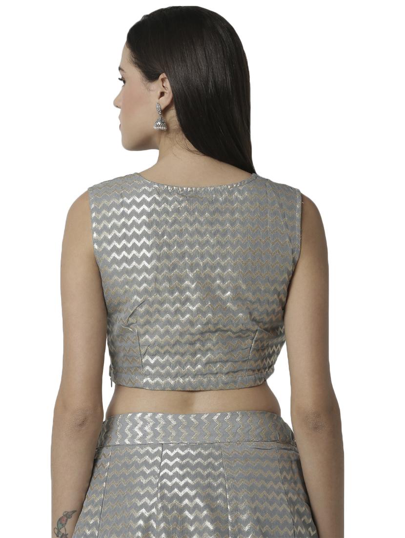 grey viscose printed blouse - 16979853 - Standard Image - 2