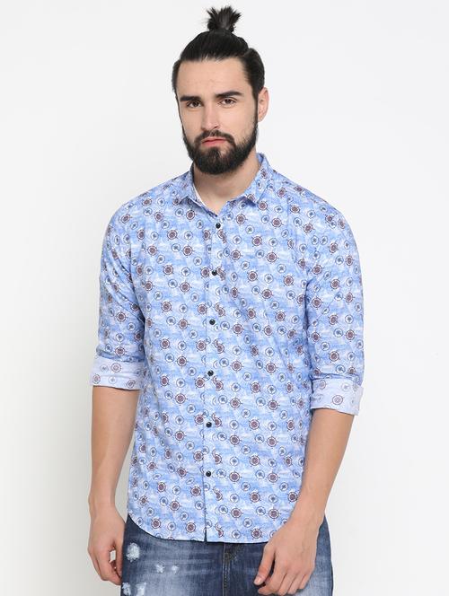 mens geometric casual shirt - 16980141 - Standard Image - 0
