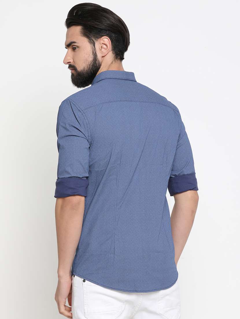 mens micro print casual shirt - 16980144 -  Standard Image - 2