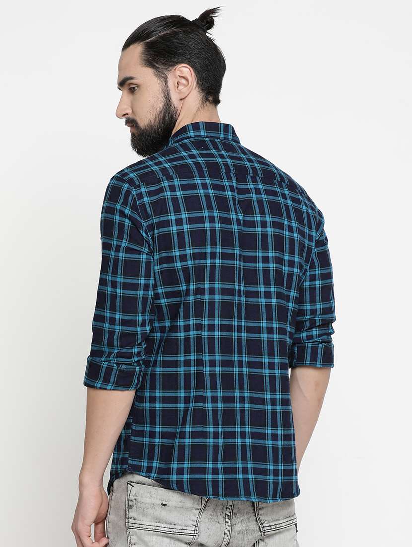 mens checks casual shirt - 16980181 - Standard Image - 2