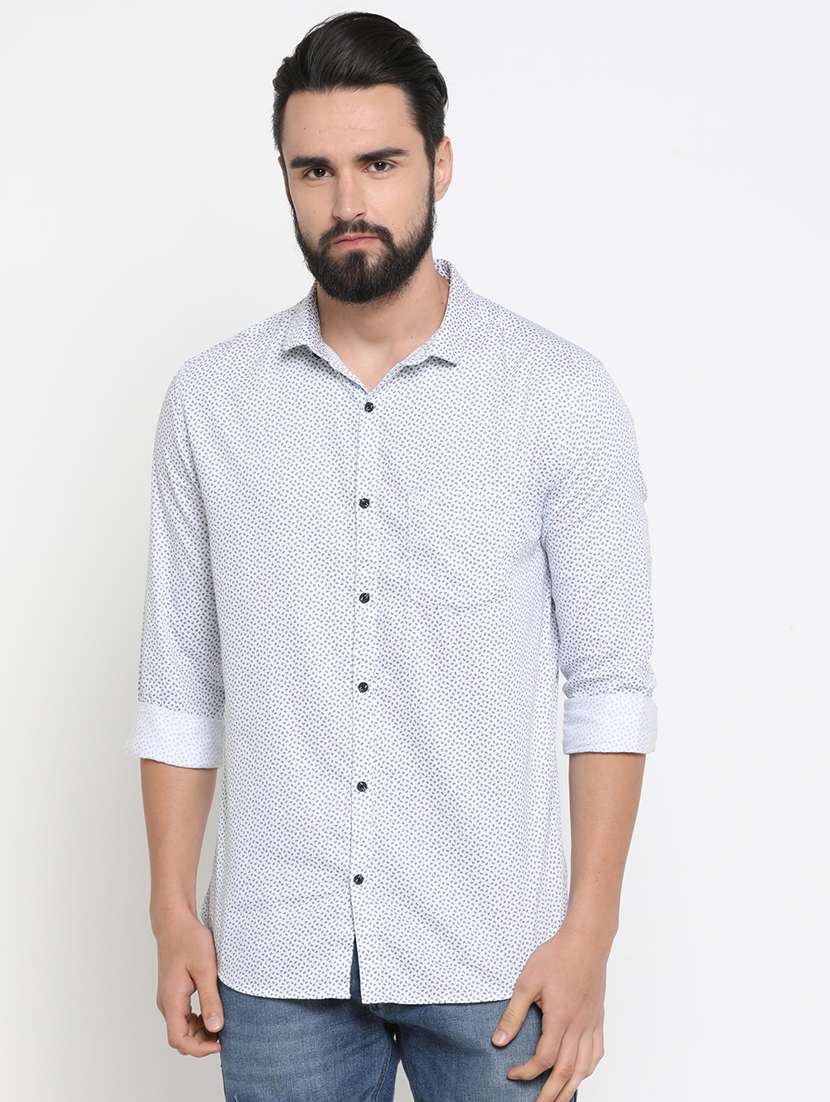 mens micro print casual shirt