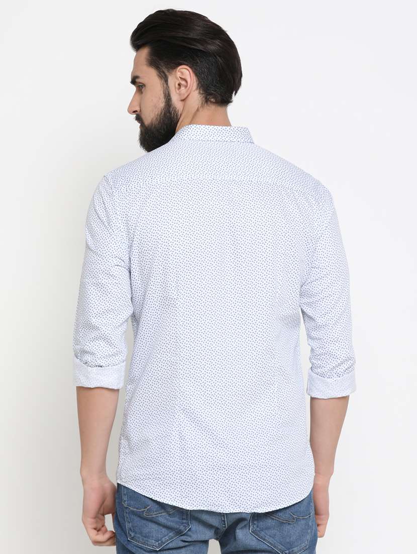 mens micro print casual shirt - 16980204 - Standard Image - 2