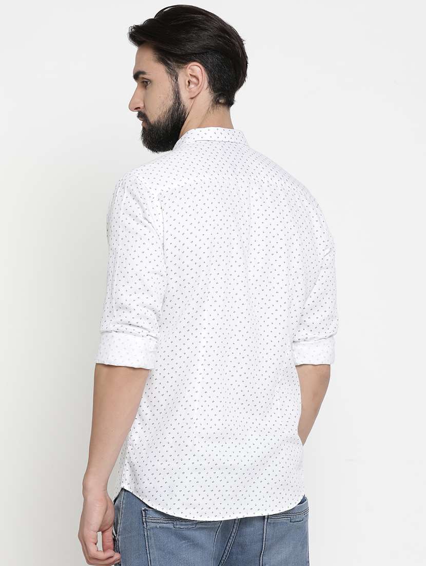 mens micro print casual shirt - 16980216 -  Standard Image - 2