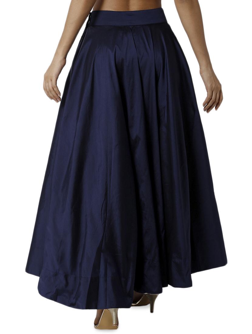 blue polyester flared skirt - 16981291 - Standard Image - 2