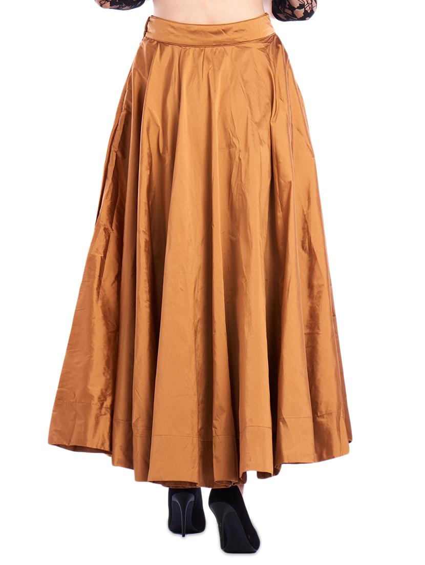 gold flared skirt - 16981300 - Standard Image - 2