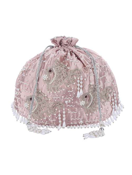 pink satin quirky potli - 16982774 -  Standard Image - 0