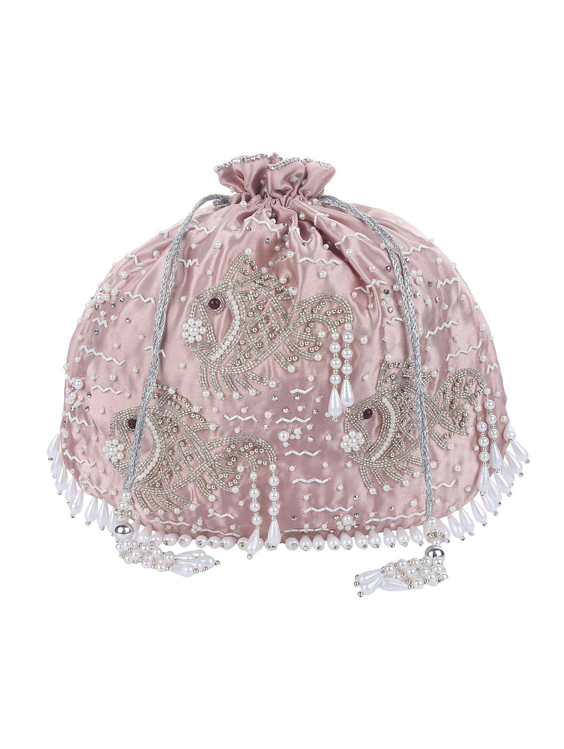 pink satin quirky potli - 16982774 -  Zoom Image - 0