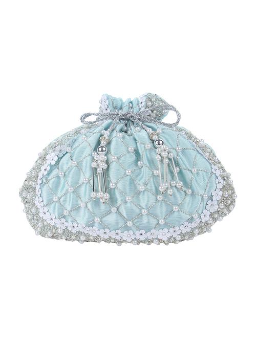 blue silk quirky potli - 16982776 -  Standard Image - 0