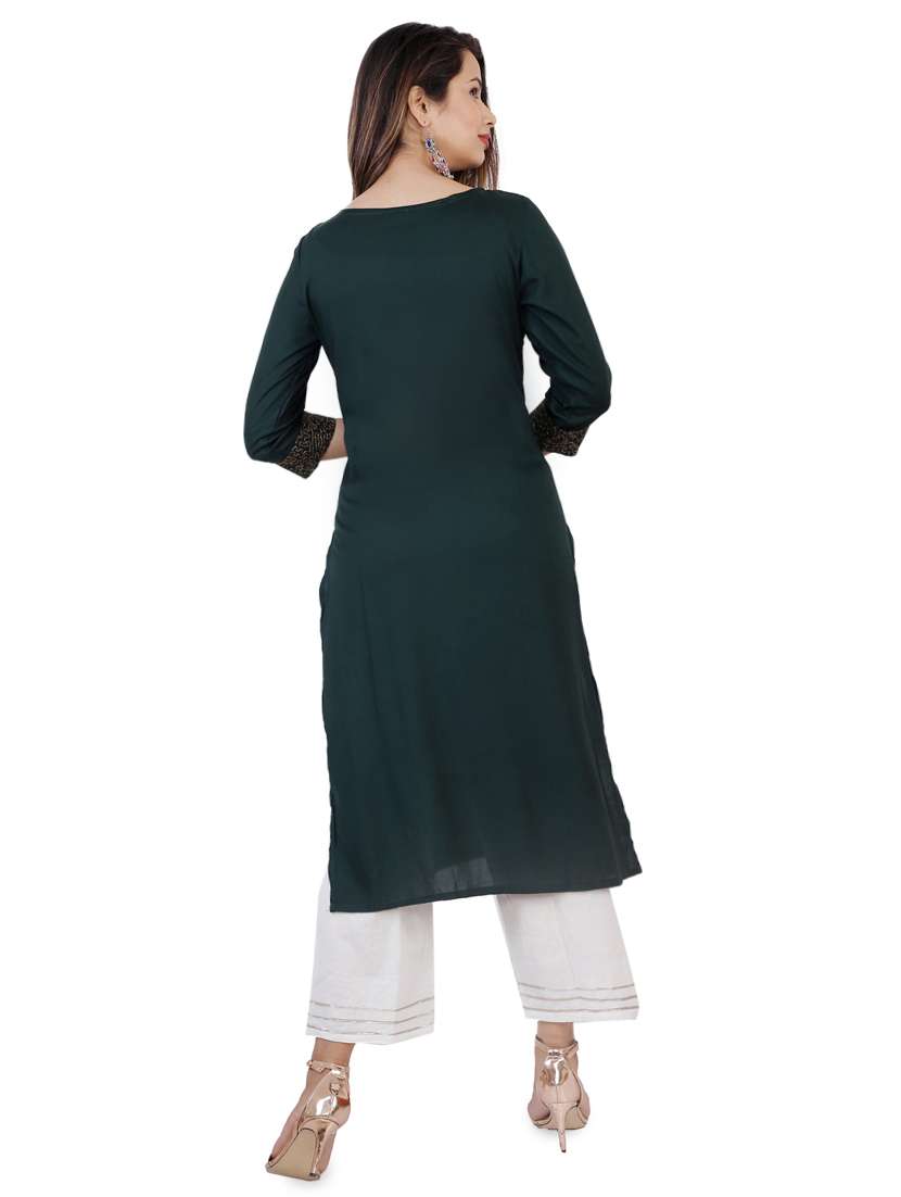 yoke embroidered straight kurta - 16986661 -  Standard Image - 2