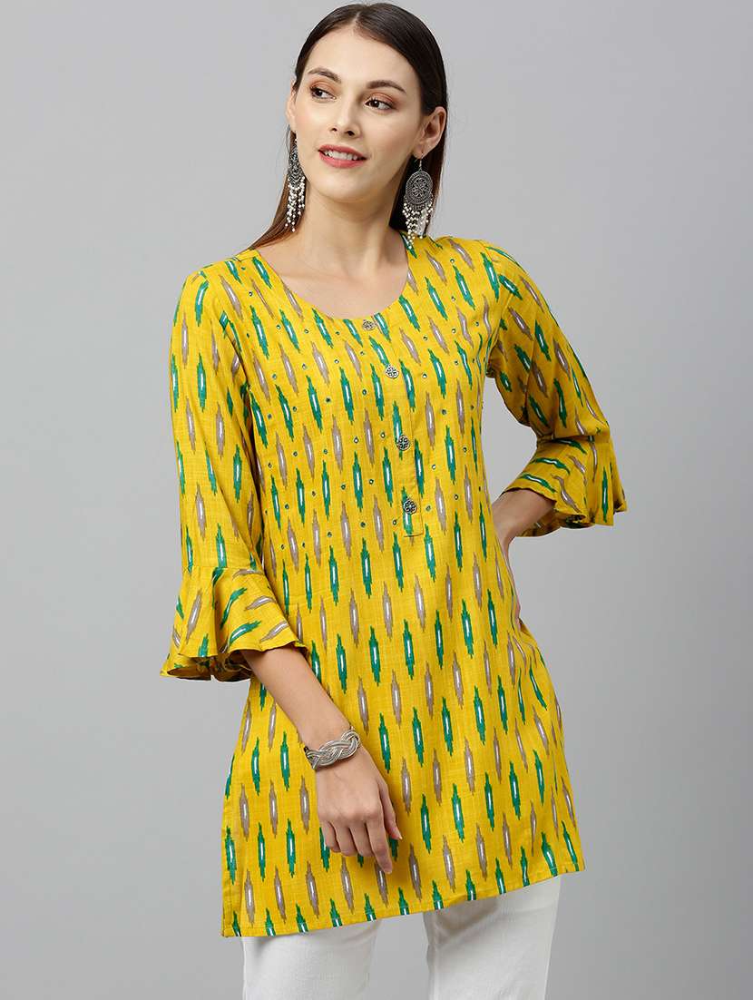 ikat print straight kurti