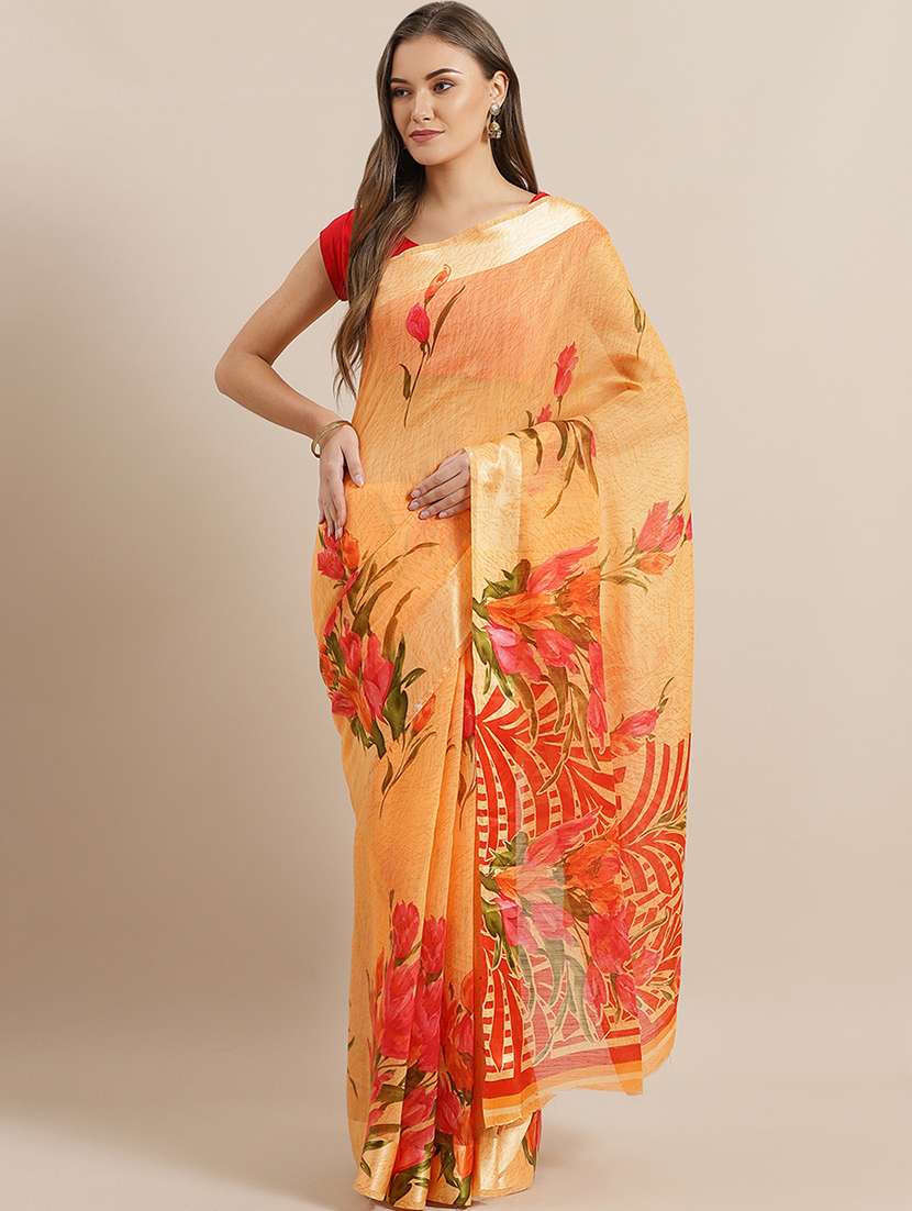 floral bhagalpuri saree with blouse