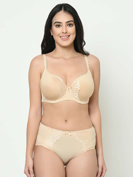 bow patch bra with panty set 