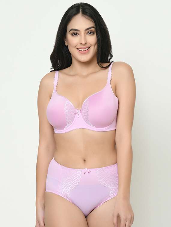 bow patch bra with panty set 