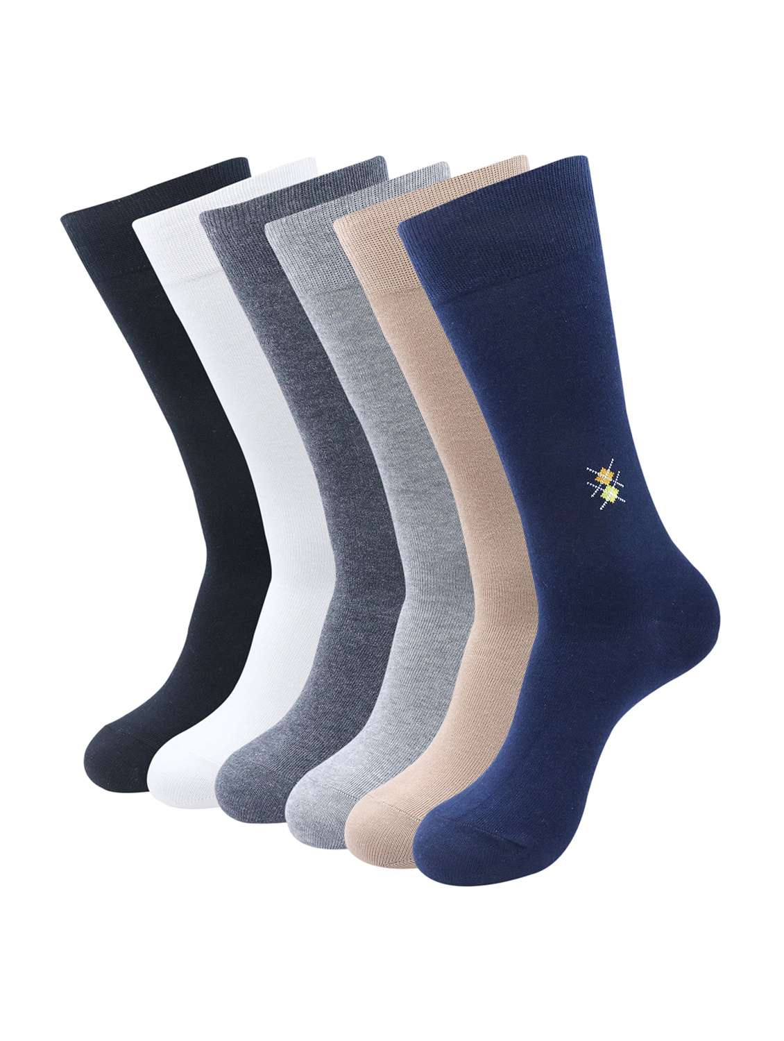 men pack of 6 solid above ankle length sock