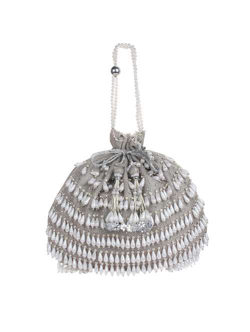 silver shimmer quirky potli - 16989224 - Standard Image - 0