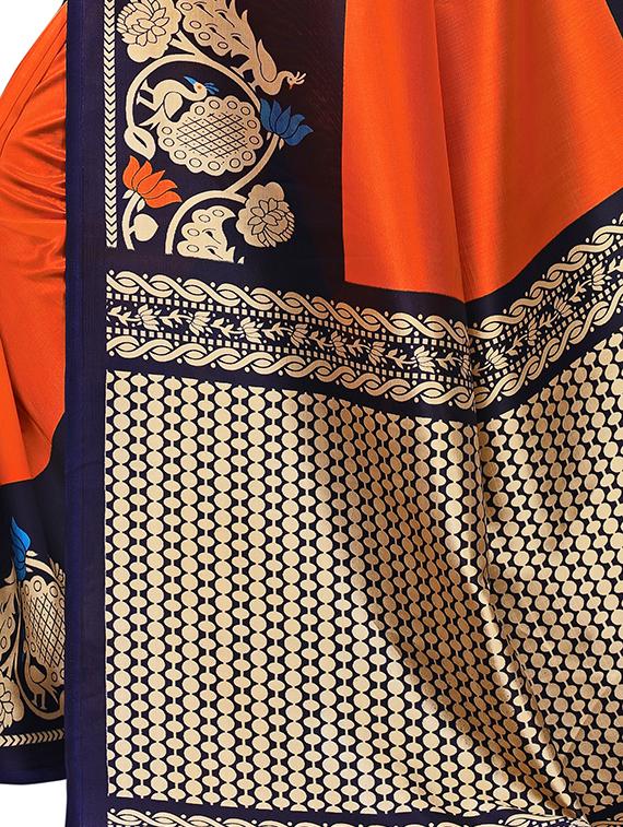 solid bordered saree with blouse - 16989497 - Standard Image - 2
